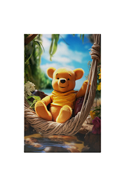 StoryGift Romania Tablou Canvas: Imaginea Unui Ursulet De Plus Fericit Intr-un Hamac - Fotografie Artistica Si D