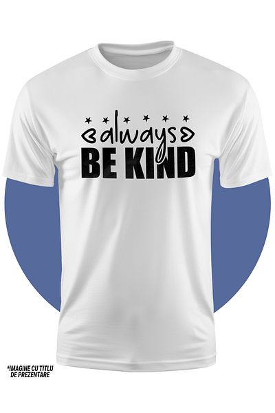 StoryGift Romania Tricou Copii Cu Stelute Si Inimioare Cu Mesajul "always Be Kind" - Fii Intotdeauna Bun 100