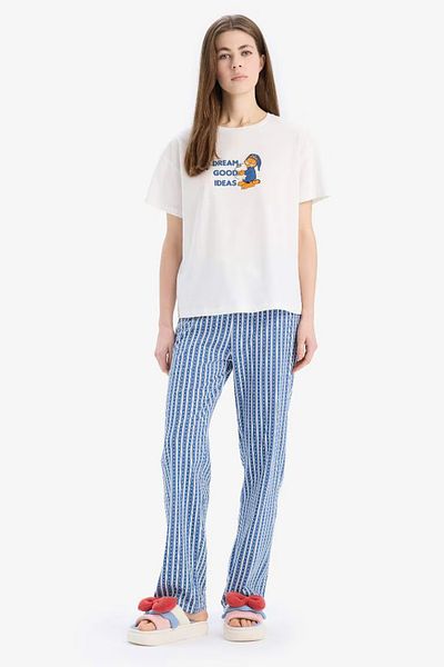 DeFacto Set de pijamale - Albastru - Modelat