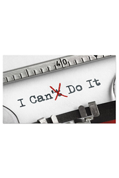 StoryGift Romania Tablou Canvas: Puterea Gandirii Pozitive - Cu Mana Pe Tasta...