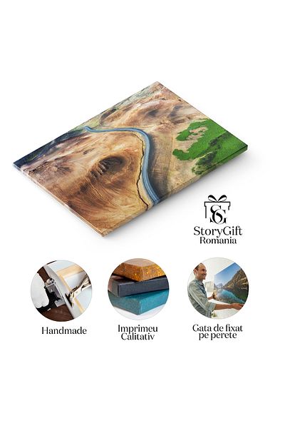 StoryGift Romania Tablou Canvas: Drumul Islandez - Peisaj, Vulcan, Natura, Turism, Aerian