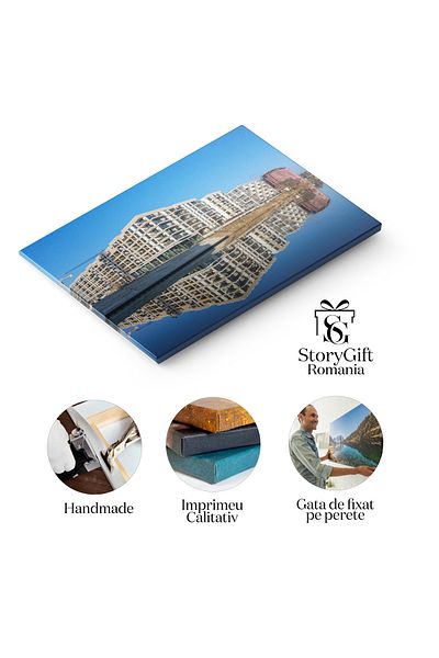 StoryGift Romania Tablou Canvas Cladiri De Apartamente Moderne Cu O Reflectie Perfecta Urban, Arhitectura, Reflec