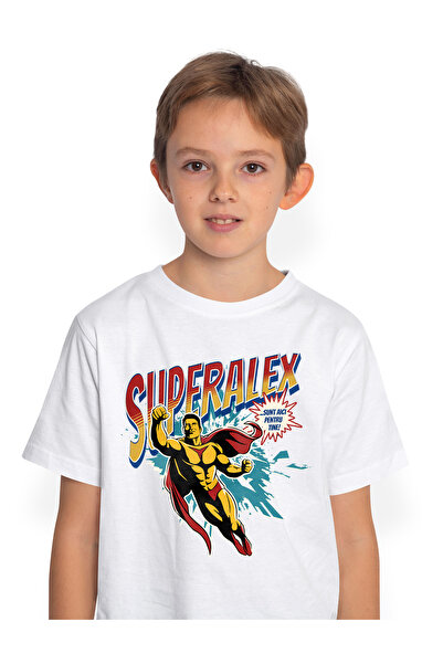 StoryGift Romania Tricou Copii Baieti Super Alex, SuperErou Sunt Aici Pentru ...