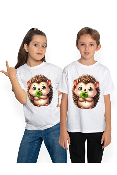 StoryGift Romania Children's T-shirt with a baby hedgehog, illustration, chee...