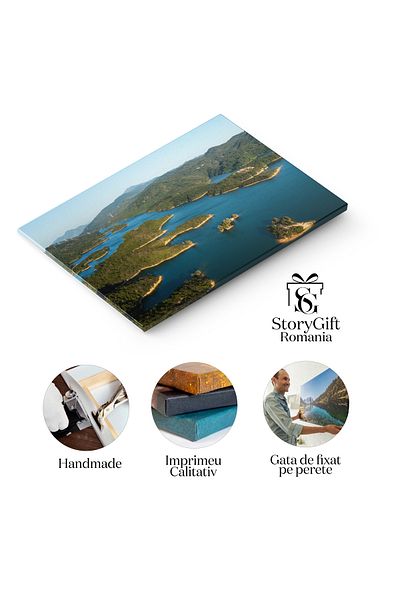 StoryGift Romania Tablou Canvas Vedere De Sus A Barajului Tai Lam Chung Din Hong Kong, Top, Vedere, Baraj, Lac, M