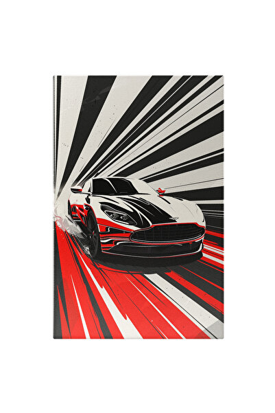 StoryGift Romania Tablou Canvas Perfect Pentru Camera Baietilor Pasionati De Masini, O Masina In Trei Culori Alb