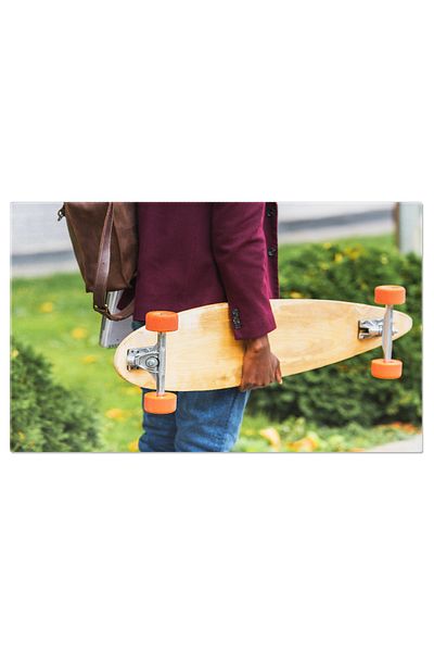 StoryGift Romania Tablou Canvas Educatie Si Tineret Student Cu Rucsac Si Skateboard, Imbinand Stilul Si Dorinta D