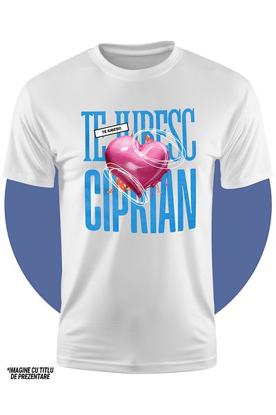 StoryGift Romania Tricou Copii Baieti Te Iubesc Ciprian, Dragoste, Inima, Iubire, Sfantul Valentin, Dragobet