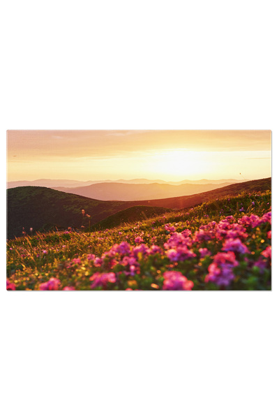 StoryGift Romania Tablou Canvas Peisaj Montan In Lumina Apusului - O Privire Fermecatoare Asupra Naturii La Asfin