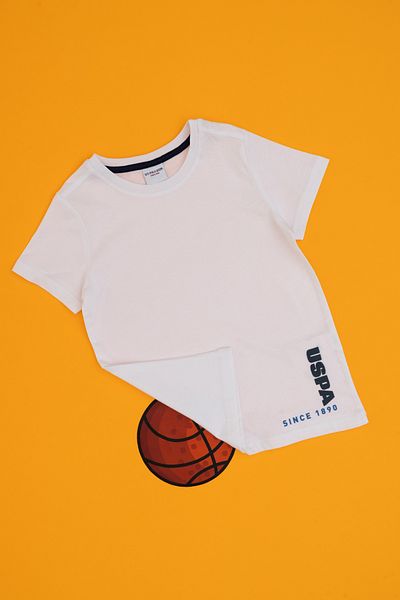 U.S. Polo Assn. Boy's White Crew Neck T-Shirt 50307140-Vr013