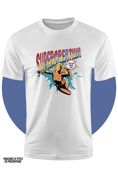 StoryGift Romania Tricou Copii Fete Super Creativa, Supererou Sunt Aici Pentru Tine 100% Bumbac, Unisex, Alb