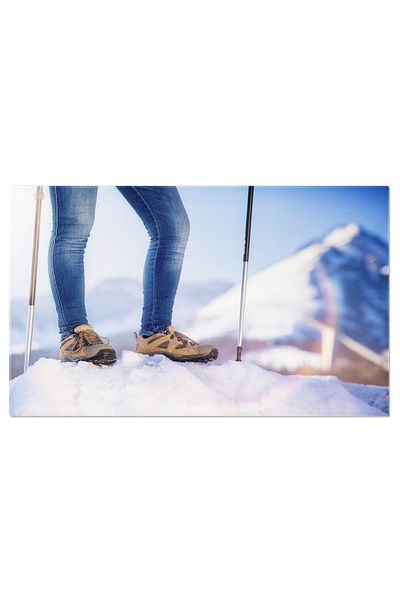 StoryGift Romania Tablou Canvas: Sportiva In Zapada - Fitness, Iarna, Activitate In Aer Liber