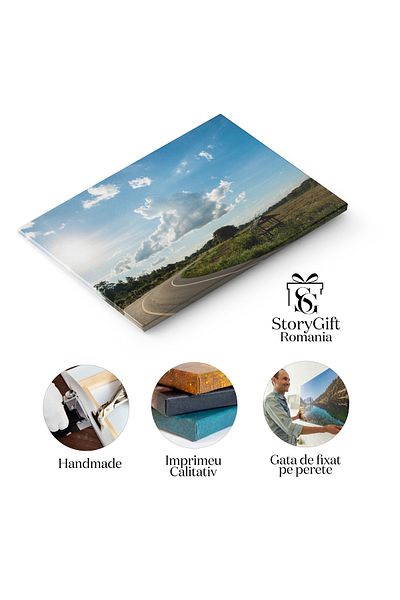 StoryGift Romania Tablou Canvas Cer Dramatic Colorat La Apus Peisaj, Avion, Culori, Abstract, Dramatic 1383
