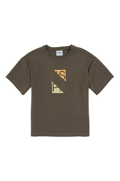 U.S. Polo Assn. Erkek Çocuk Vizon Comfort Bisiklet Yaka Tişört 50299902-VR052