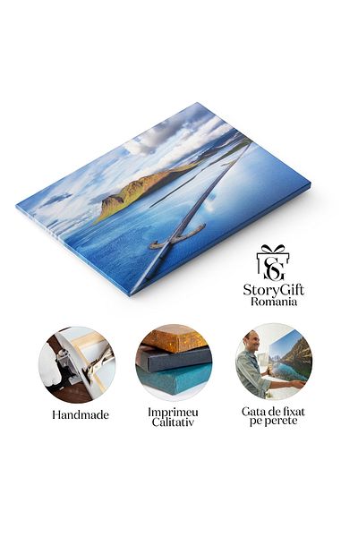 StoryGift Romania Tablou Canvas Peisaj Aerian In Islanda, Calatorie, Natura, Ocean, Munti, Destinatie 2683