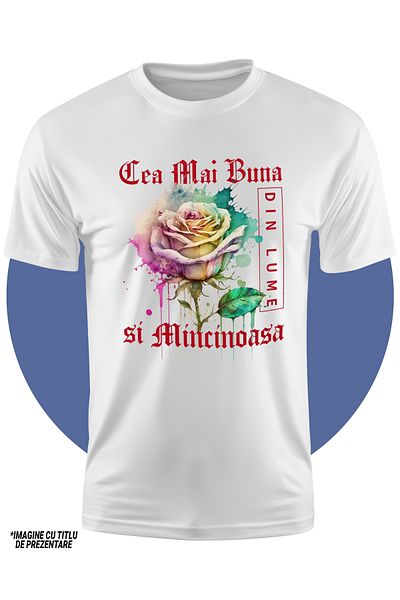 StoryGift Romania Tricou Copii Fete Cu Textul Cea Mai Buna La Minciuni, Din Lume, Floare, Trandafir Colorat,