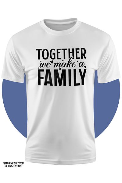 StoryGift Romania Tricou Copii Cu Inimioare Si Textul "impreuna Facem O Familie" - Intelegere 100% Bumbac, U
