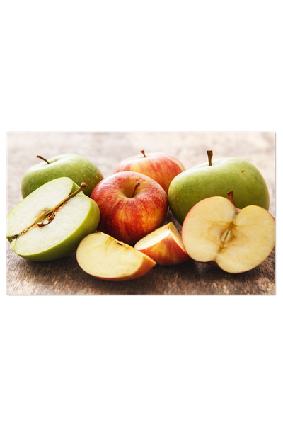 StoryGift Romania Tablou Canvas Mere Pe Masa, Apple, Green, Fruit, Healthy, W...