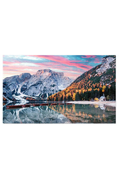 StoryGift Romania Tablou Canvas Vedere Pictoreasca Cu Faimosul Lac Braies In ...