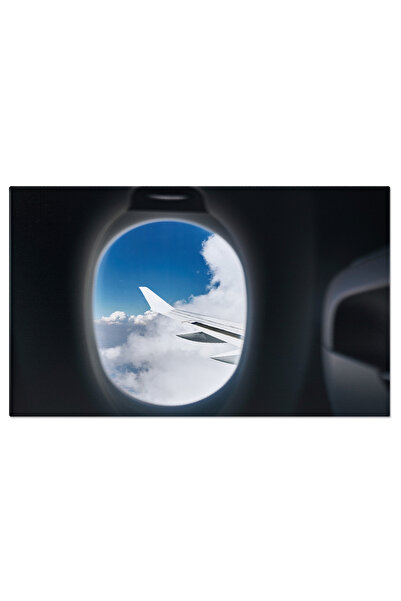 StoryGift Romania Tablou Canvas Vedere De La Fereastra Avionului, Aripa In Ti...