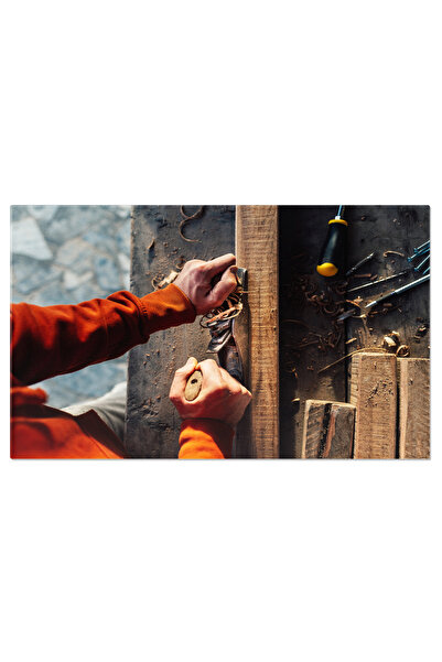 StoryGift Romania Tablou Canvas Lucrator Planand O Bara De Lemn Cu O Rindea Muncitorul Planeaza O Bara De Lemn Cu