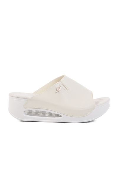 Aspor White Women's Wedge Heel Slippers