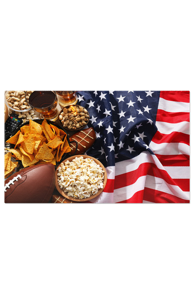 StoryGift Romania Tablou Canvas Bere Cu Gustari Si Minge De Rugby Atmosfera D...