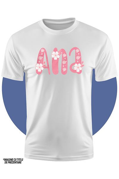 StoryGift Romania Children's T-shirt for Girls with the Name Ana, Flowers, Colorful, Pink, Cute 100% Cotton, Unisex, White, 12