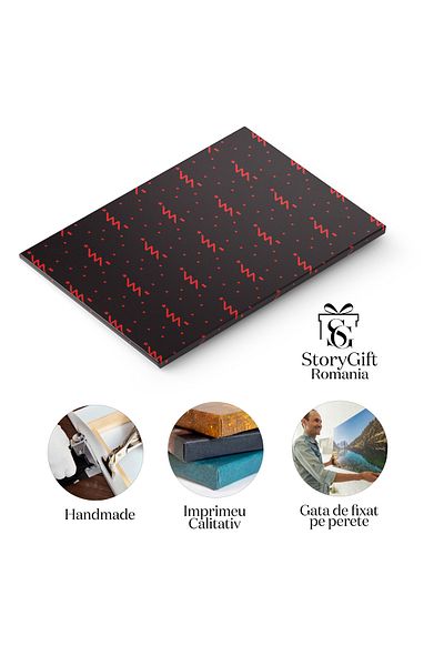 StoryGift Romania Tablou Canvas: Pattern Cu Tematica De Sarbatori, Combinand Iarna Cu Craciunul, Intr-o Ilustrati