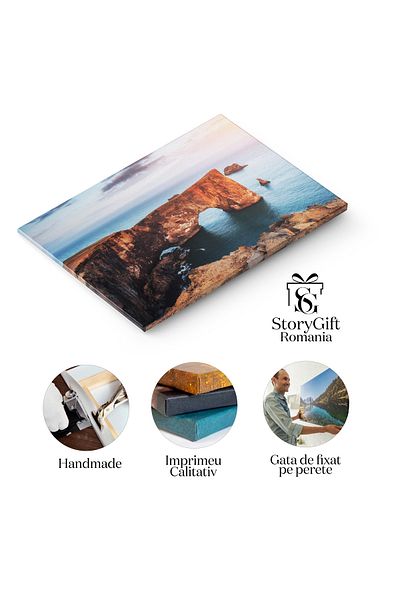 StoryGift Romania Tablou Canvas: Aventura Coastala In Islanda, Salbaticie Pe Stanci Si Peisaj Natural Dramatic