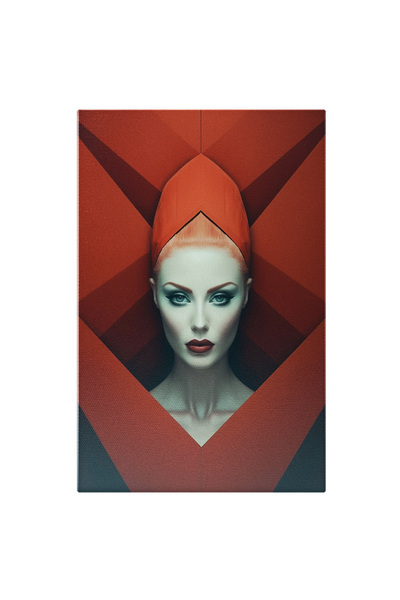 StoryGift Romania Tablou Canvas: O Femeie Draguta Cu Elemente Abstracte - Ros...