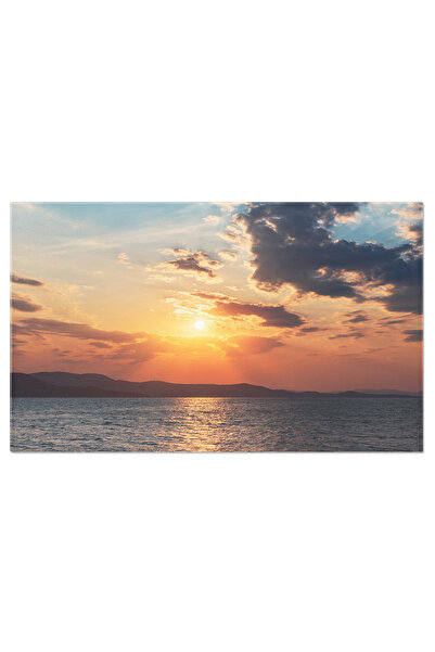 StoryGift Romania Tablou Canvas Apus Peste Munti Si Marea, Apus, Munte, Mare, Peisaj, Natura 4387