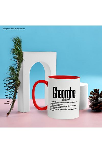 StoryGift Romania Mug With The Name Gheorghe, With Funny Message, Curious, Sociable, Noisy, 330ml, Ce, Cu,STG.