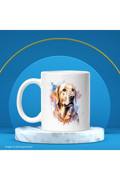 StoryGift Romania Cana Cu Labrador, Caine De Rasa, Watercolor, Ilustratie, Multicolor 330 Ml, Cera, Cu ,stg