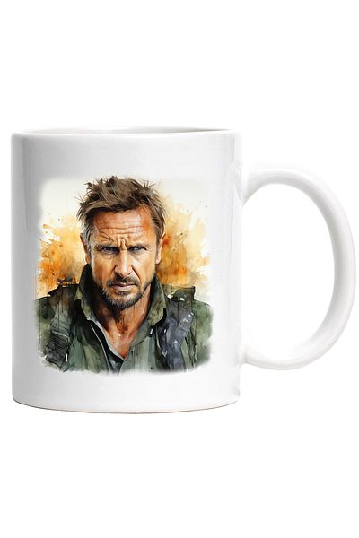 StoryGift Romania Cana Cu Liam Neeson, Actor, Celebritate, Film, Hollywood, Multicolor 330 ml, Cer, Cu Maner Alb