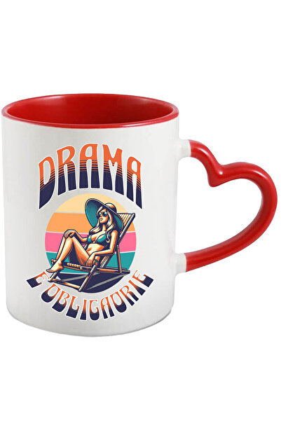 StoryGift Romania Cana cu Femeie Pe sezlong Cu palarie Si Ochelari De Soare T...