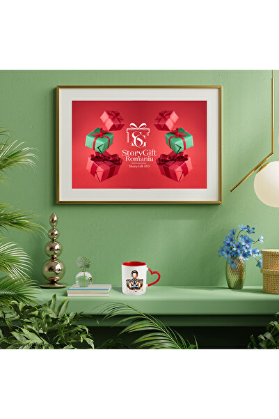 StoryGift Romania Cana Jongland cu butoanele vietii, joc video , 330ml, Ceramica cu Maner Inima Ro, Cu ,STG