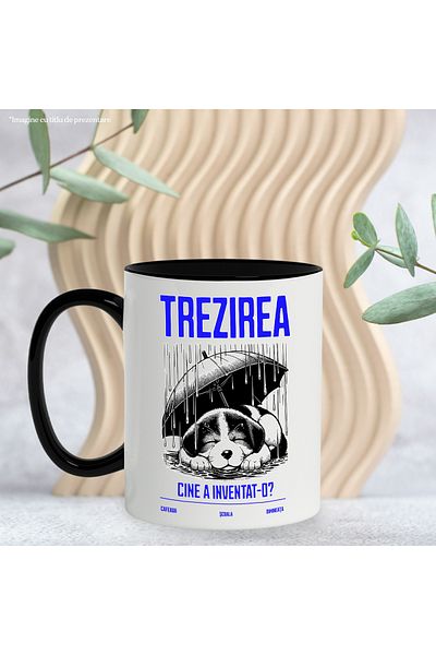 StoryGift Romania Mug awakening who invented it dog sleeping under the shade, 330ml, Ceramic with Handle, With, STG