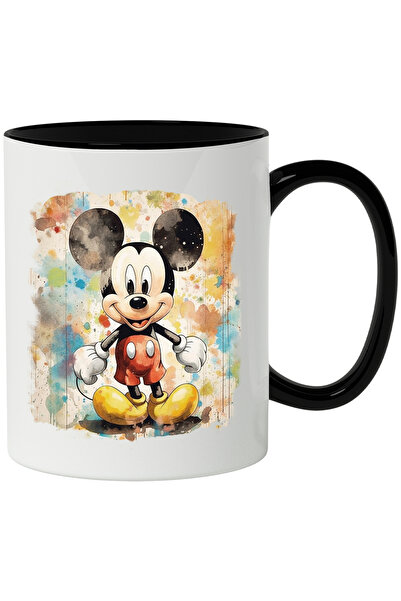 StoryGift Romania Cana Cu Mickey Mouse, Disney Junior, Personaj, Desene Aniamte, Multicolor 330 ml, Cu Maner Negru