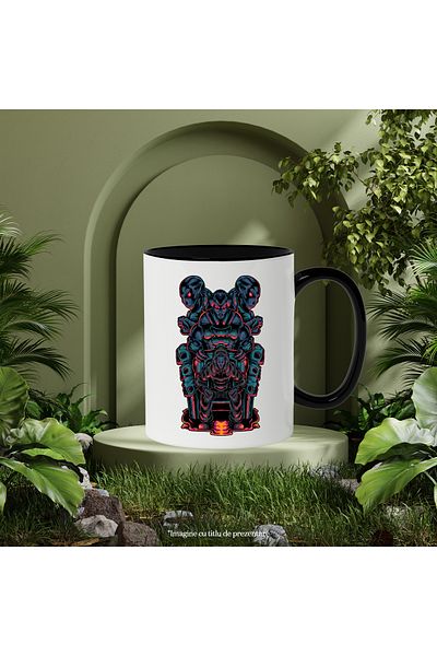 StoryGift Romania Mug With Throne, Aliens, Lava, Costume, Mask, SF, Multicolor 330 ml, Ceramics, With, STG.