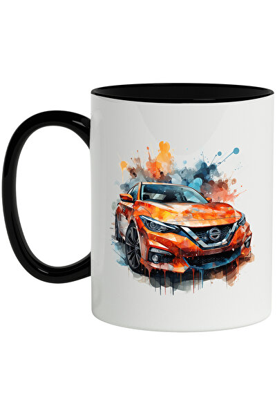 StoryGift Romania Cana Cu Masina, Ilustratie Watercolor, Nissan Maxima, Multi...