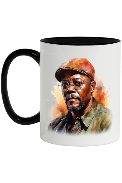 StoryGift Romania Cana Cu Samuel L. Jackson, Actor Faimos, Filme Cu Supereroi, Multicolor 330 ml, , Cu Maner Negru