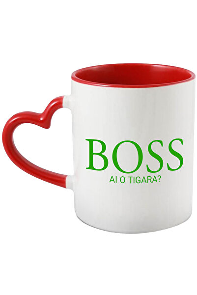 StoryGift Romania Cana cu Logo Stil Firma Lux Boss Mesaj haios Ai O Tigara Fashion Milionar Vicii,, Cu Maner Inim STG