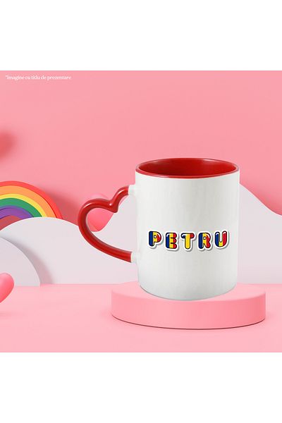 StoryGift Romania Mug With Name Petru, Romania, Supporter, Romanian Flag, Patriot, 330ml, Ceram, With, STG