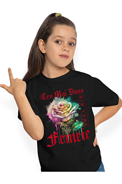 StoryGift Romania Tricou Copii Fete Cu Textul Cea Mai Buna Femeie, Din Lume, ...