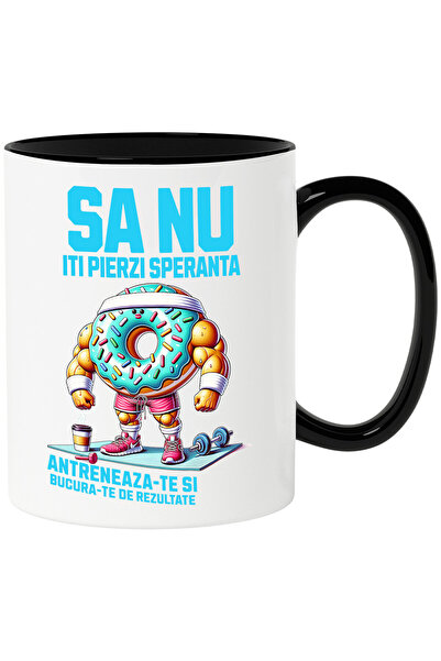 StoryGift Romania Cana cu Gogoasa Glazurata colorata Cu Muschii La Sala Sport...