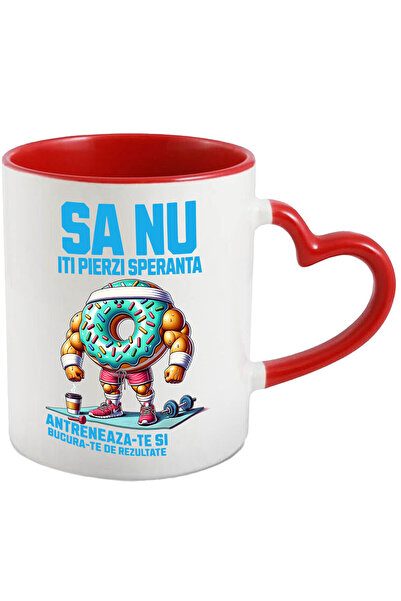 StoryGift Romania Cana cu Gogoasa Glazurata colorata Cu Muschii La Sala Sport...