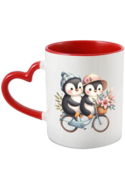 StoryGift Romania Cana cu 2 pinguini care merg cu bicicleta | ilustratie | pl...