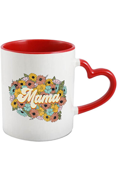 StoryGift Romania Cana cu mesajul "Mama", flori multicolore, ilustratie, mama...