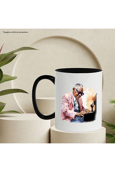 StoryGift Romania Mug With Ray Charles, Musician, Pianist, Arist, Singer, Multicolor 330 ml, Wax, With ,STG